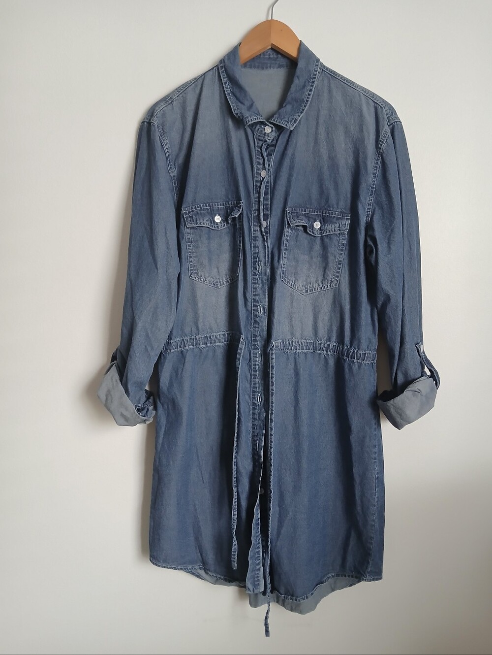 Anna Kaci Denim Dress Size XL Pocket Cotton Lyocell
